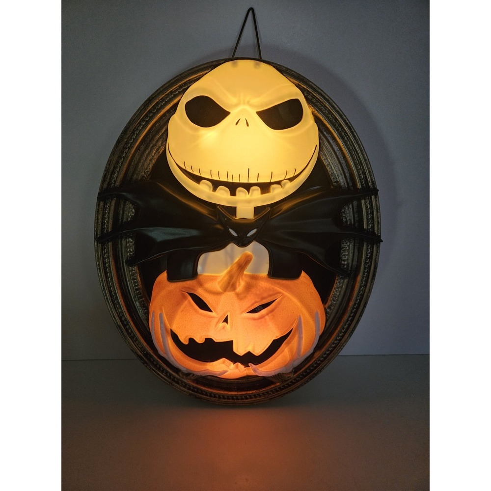 Disney Nightmare Before Christmas Jack Skellington Pumpkin Light Up Framed Wall
